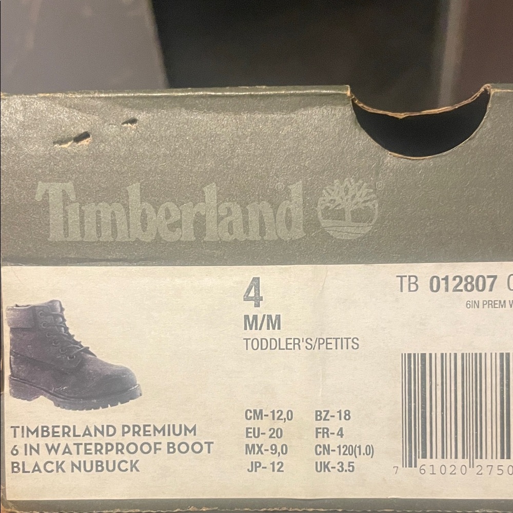 Timberland Toddler Black Nubuck Boots